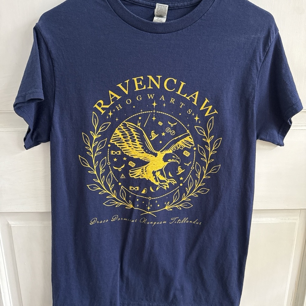 Gildan Navy Blue Tee with Gold Graphic